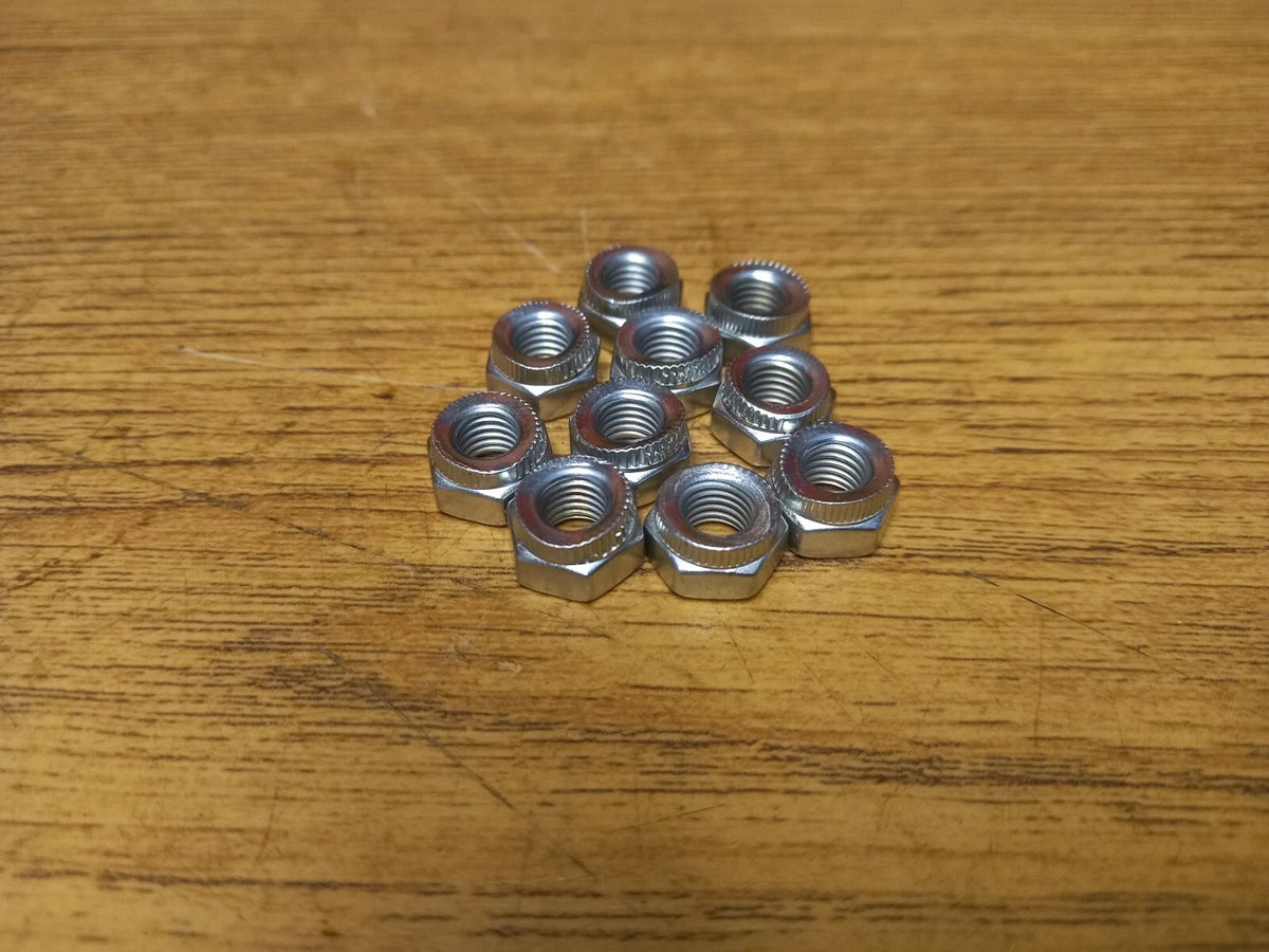 TRIUMPH BSA 1/4" UNF CLEVELOCK SELF LOCKING NUTS x 10 - 14-1301