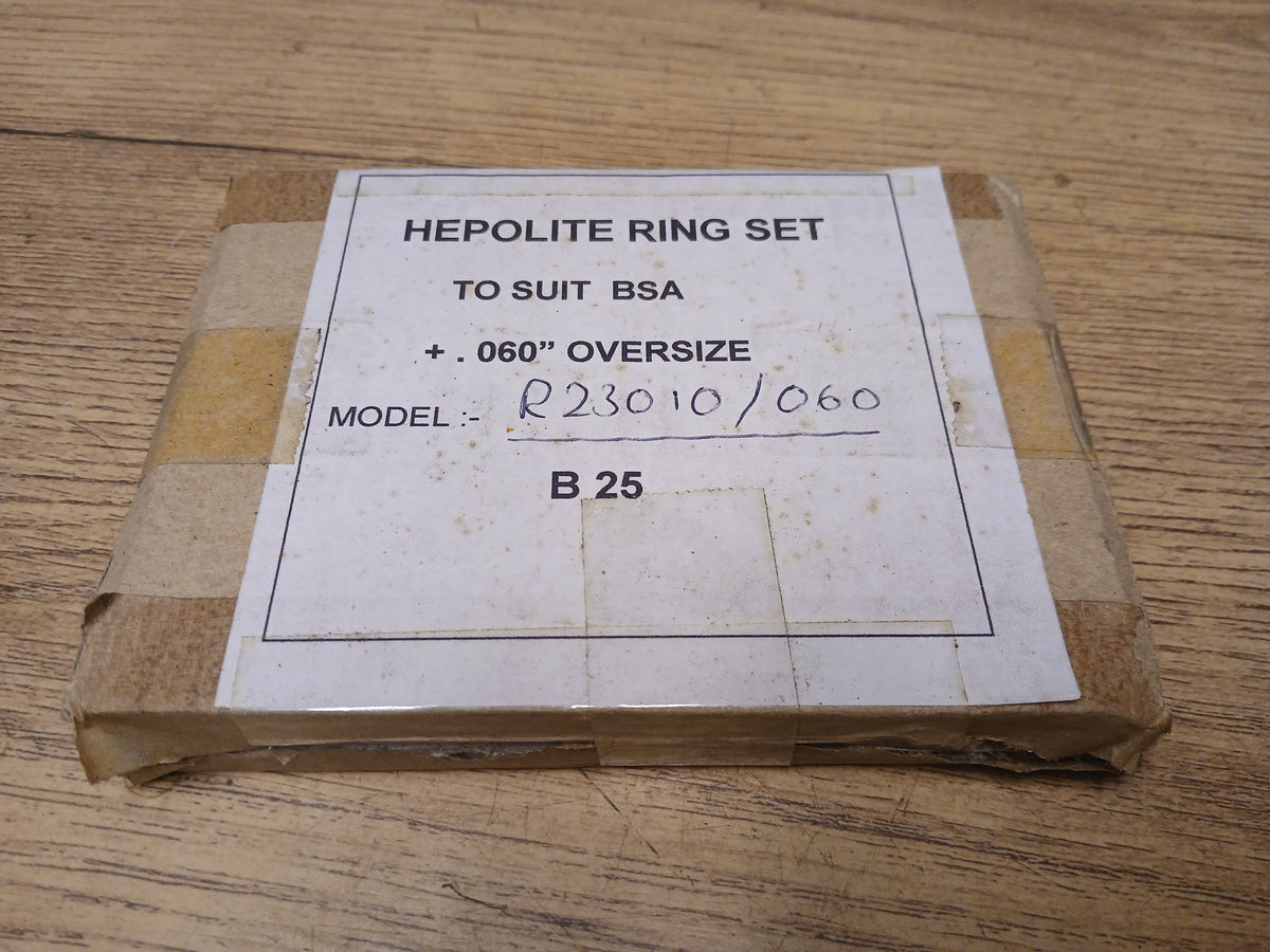 HEPOLITE TRIUMPH TR25 BSA C25 B25 +060 PISTON RING SET R23010/060
