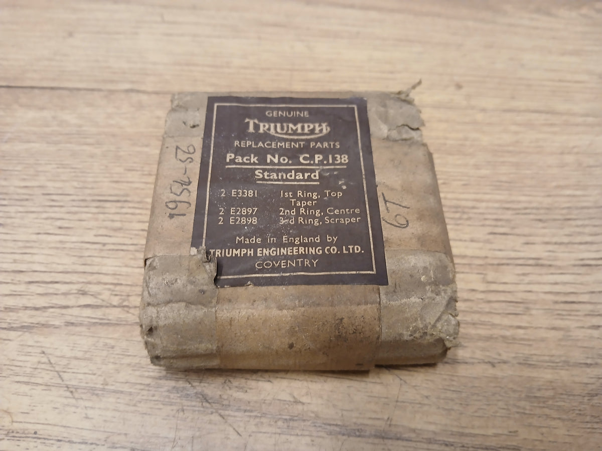 NOS TRIUMPH T110 TIGER 1954-56 PISTON RING SET STANDARD BORE RINGS CP138