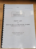 TRIUMPH TRW 500 WD PARTS BOOK MANUAL 1972 - TP43 WD18560