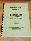 Triumph Instruction Manual 1949 Pre-Unit models 3T, 5T, T100, -- TW14