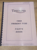 TRIUMPH T150 TRIDENT PARTS BOOK MANUAL 1968 - TP59