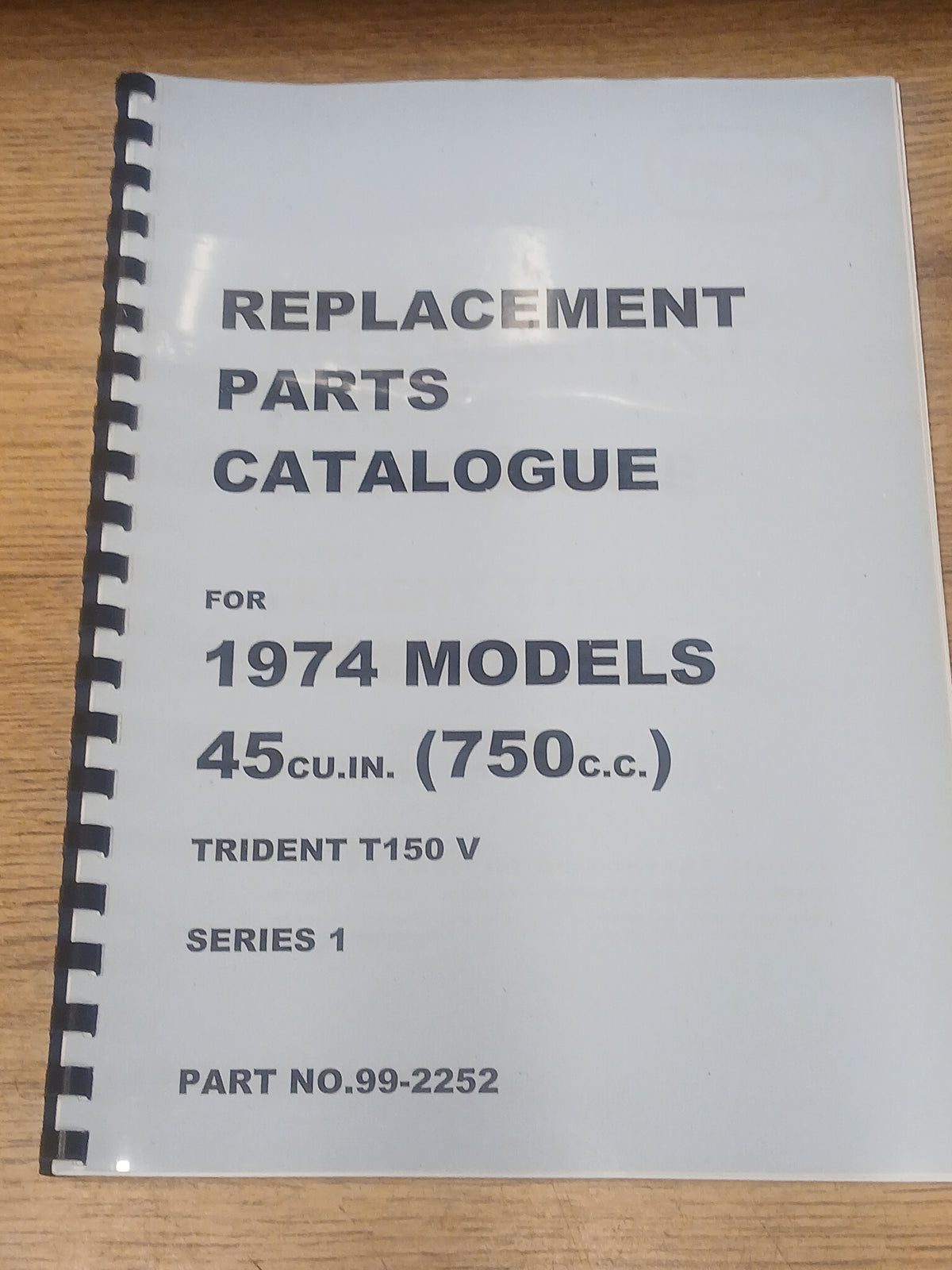 TRIUMPH T150V TRIDENT PARTS BOOK MANUAL 1974 SERIES 1 - TP66 99-2252
