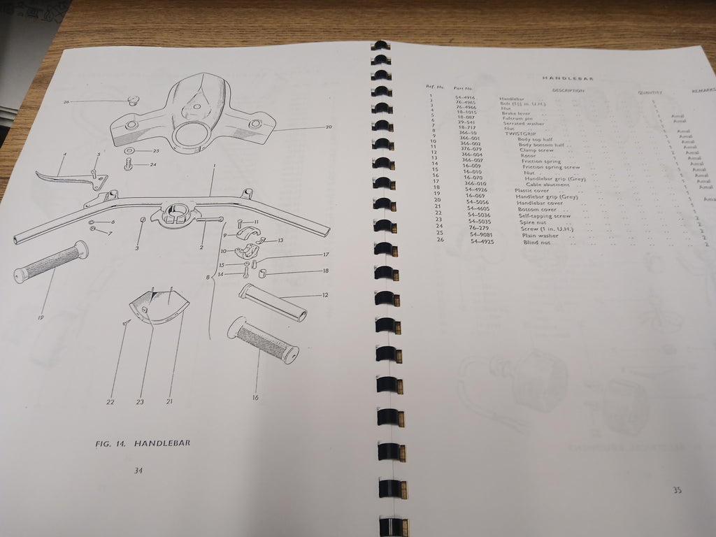 TRIUMPH T10 AUTOMATIC SCOOTER PARTS BOOK - TP72