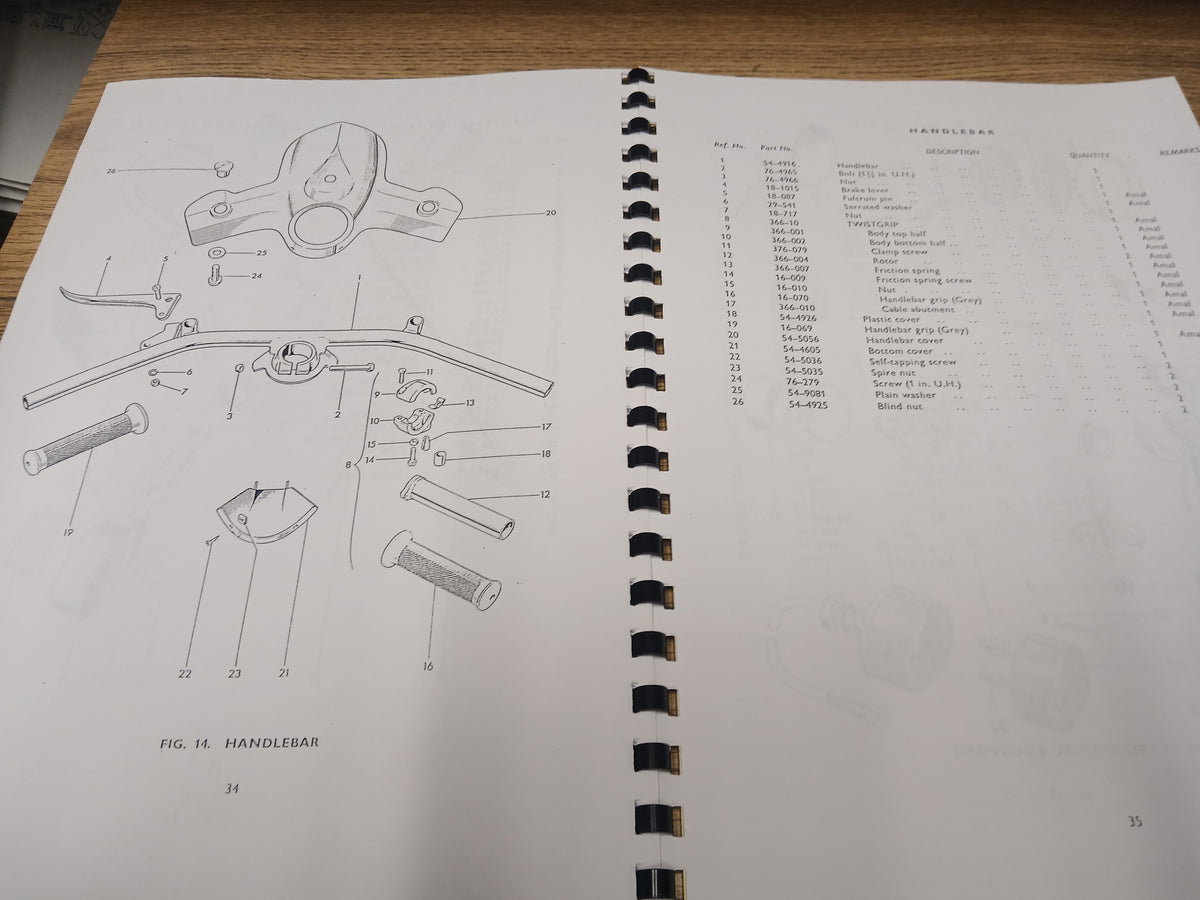 TRIUMPH T10 AUTOMATIC SCOOTER PARTS BOOK - TP72