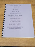 BSA WD - M20 CATALOGUE BOOK MANUAL - BP10