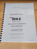 BSA WD - M20 1944 CATALOGUE BOOK MANUAL - BP11