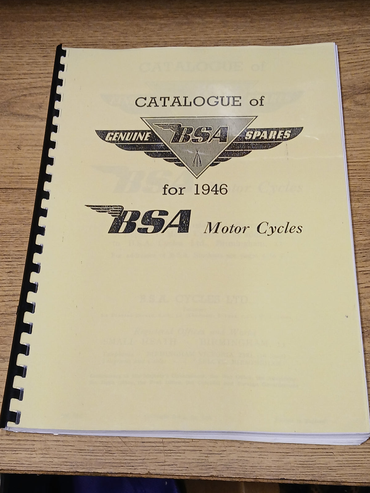 BSA C10 C11 B31 B32 M20 M21 PARTS BOOK 1946 - BP15