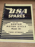 BSA D1 BANTAM SUPREME PARTS BOOK MANUAL 1949-53 - S48E-1 - BP21