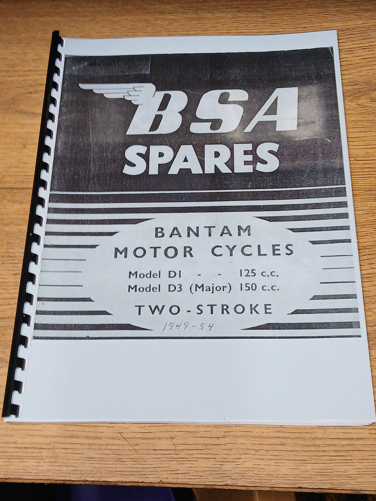 BSA D1 125cc BANTAM D3 MAJOR 150cc PARTS BOOK MANUAL 1949-54 - BP23