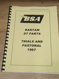BSA BANTAM D7, PASTORAL TRAIL SPARE PARTS CATALOGUE BOOK - BP29 00-5115 1964