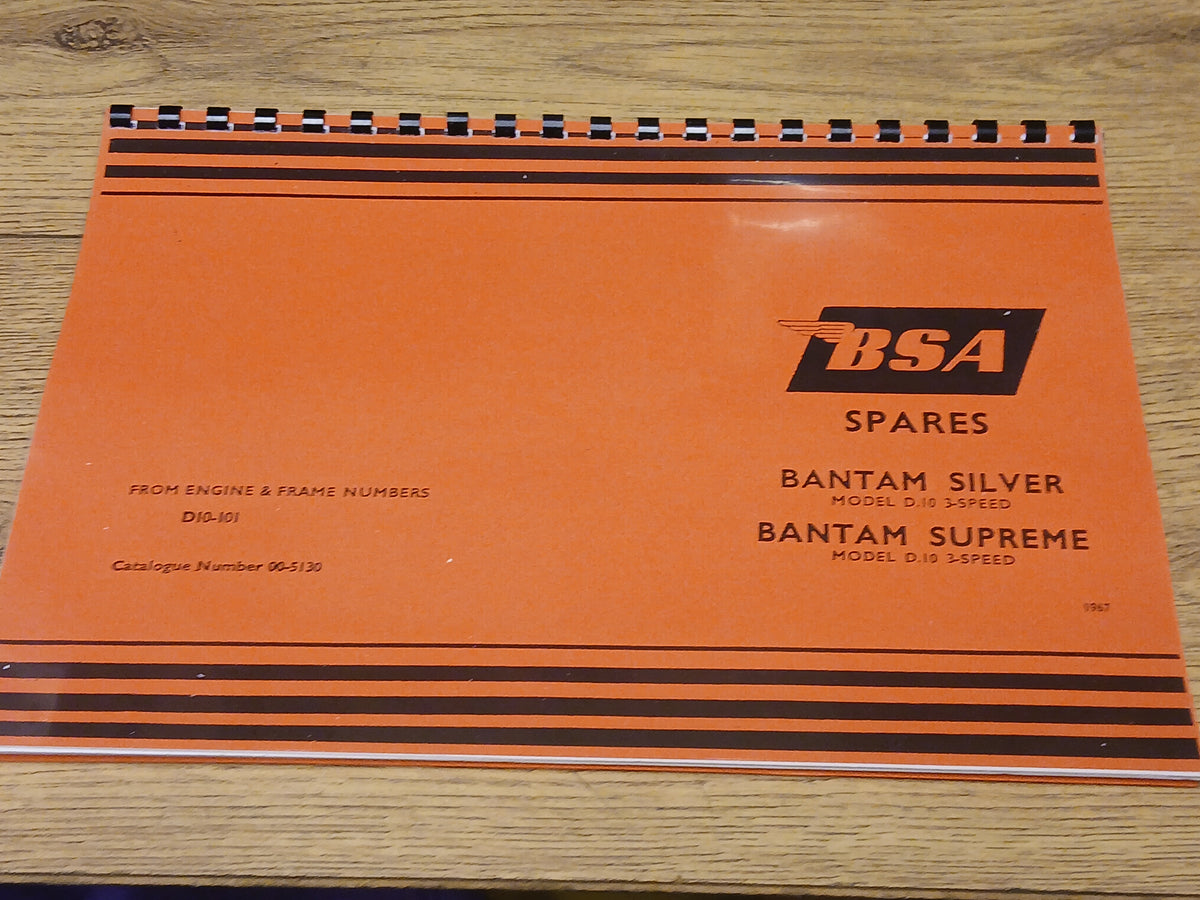 BSA D10 BANTAM SUPREME / SILVER 1967 SPARE PARTS BOOK MANUAL - 00-5130 - BP31