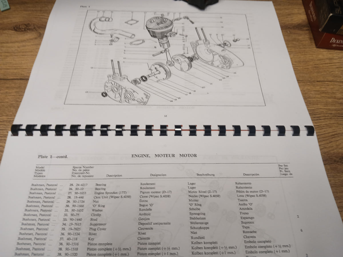 BSA D10 BANTAM BUSHMAN PASTORAL 1967 SPARE PARTS BOOK MANUAL - 00-5135 - BP33