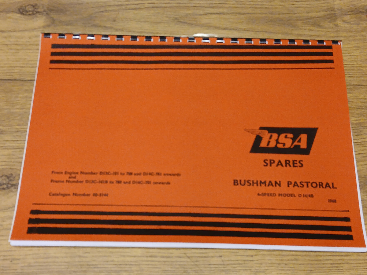 BSA Bantam Bushman & Pastoral D14/4B, Spare Parts Manual BP36 00-5144 1968  Hawkshaw Motorcycles (85941) Business