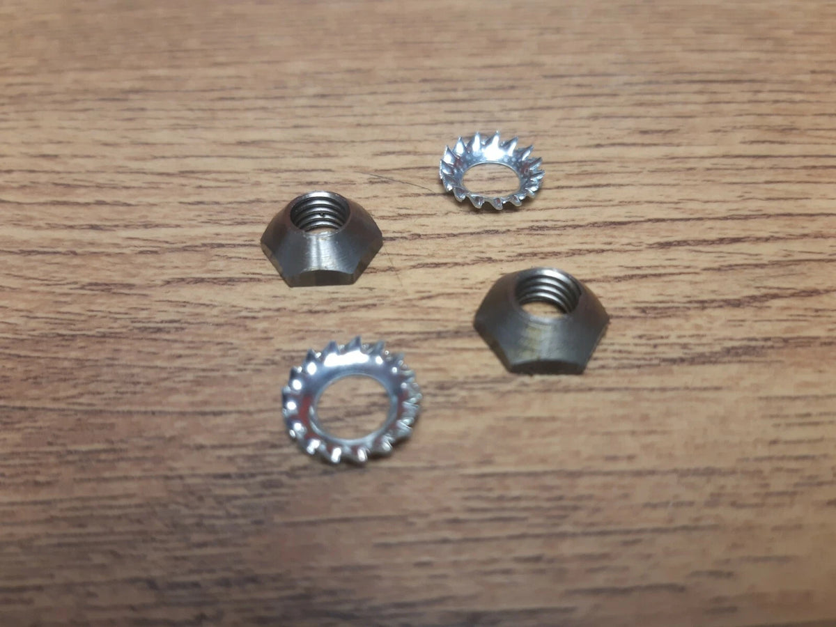 TRIUMPH T100 T140 BONNEVILLE TR7 OIL PUMP CONICAL NUTS WASHERS UK MADE - 21-1906