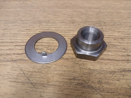 TRIUMPH T140V BONNEVILLE ALTERNATOR ROTOR NUT & TAB WASHER - 21-2182 UK MADE