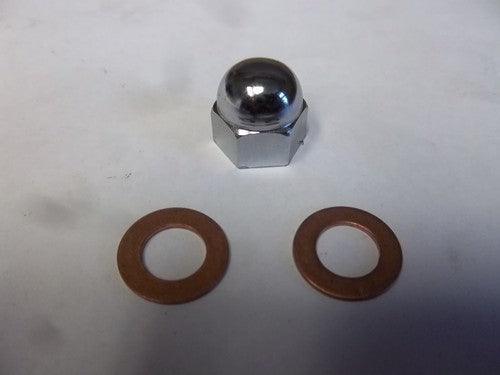 TRIUMPH T120 TR6 ROCKER SPINDLE OIL FEED DOME NUT & WASHERS 70-1435 70-1335