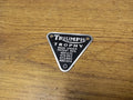 TRIUMPH TR6 TROPHY PATENT PLATE BADGE WITH RIVETS - 70-2876