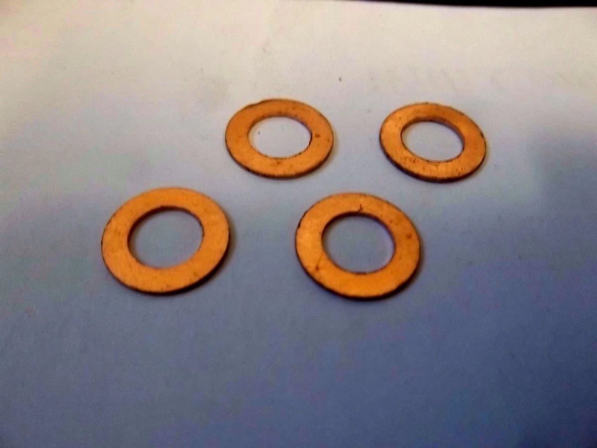 TRIUMPH SET OF 4 ROCKER OIL FEED COPPER WASHERS 5/16" BORE 82-1880 UK MADE