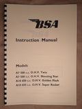 BSA A7 A10 INSTRUCTION MANUAL SHOOTING STAR , FLASH & S/R 1961 BH46 MC1277-10