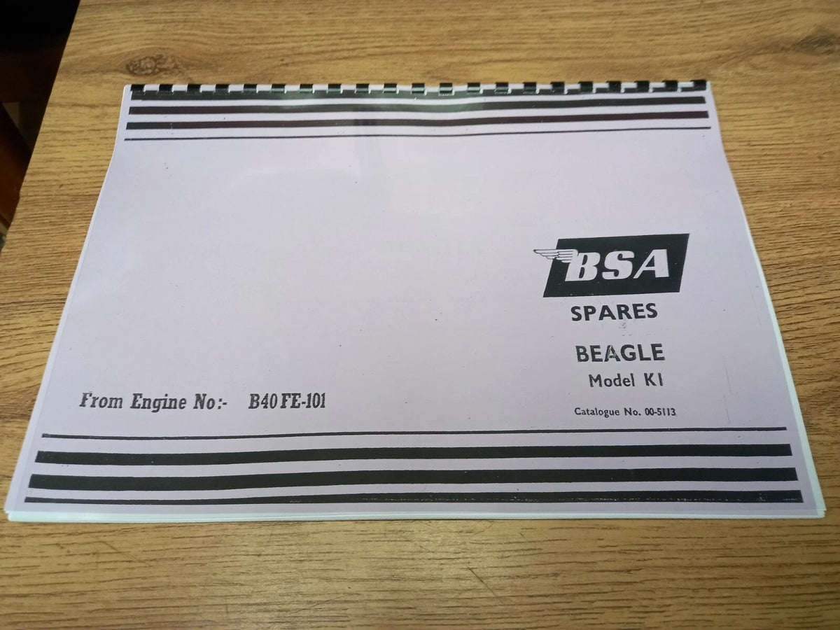 BSA BEAGLE K1 PARTS CATALOGUE BOOK MANUAL - BP03