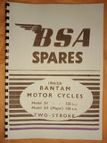 BSA D1 D3 BANTAM DIRECT LIGHTING MODEL PARTS BOOK MANUAL 1954-56 00-5051 - BP24
