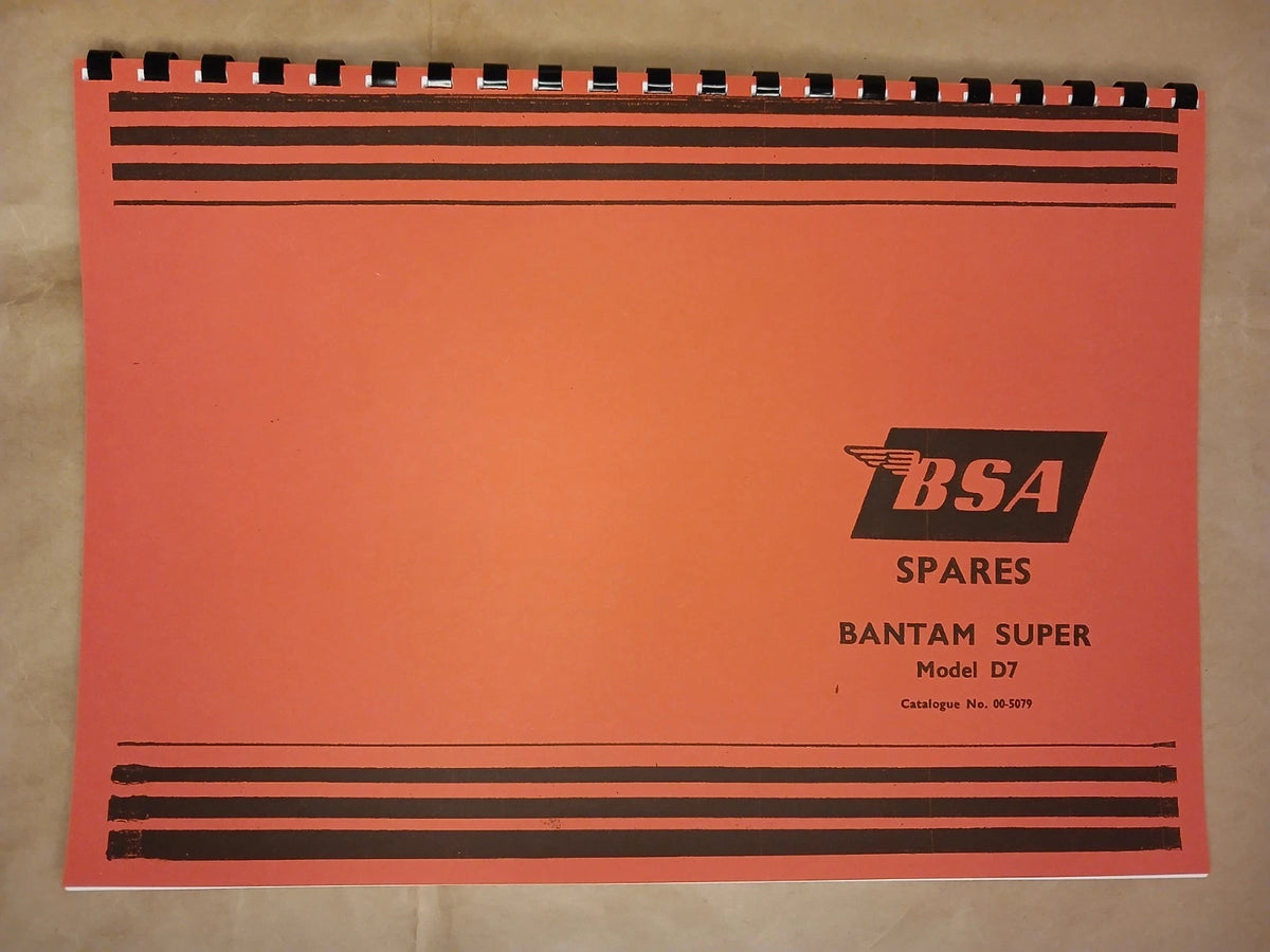 BSA D7, BANTAM SUPER & D7 DE-LUXE 1966 SPARE PARTS BOOK MANUAL - 00-5124 - BP30