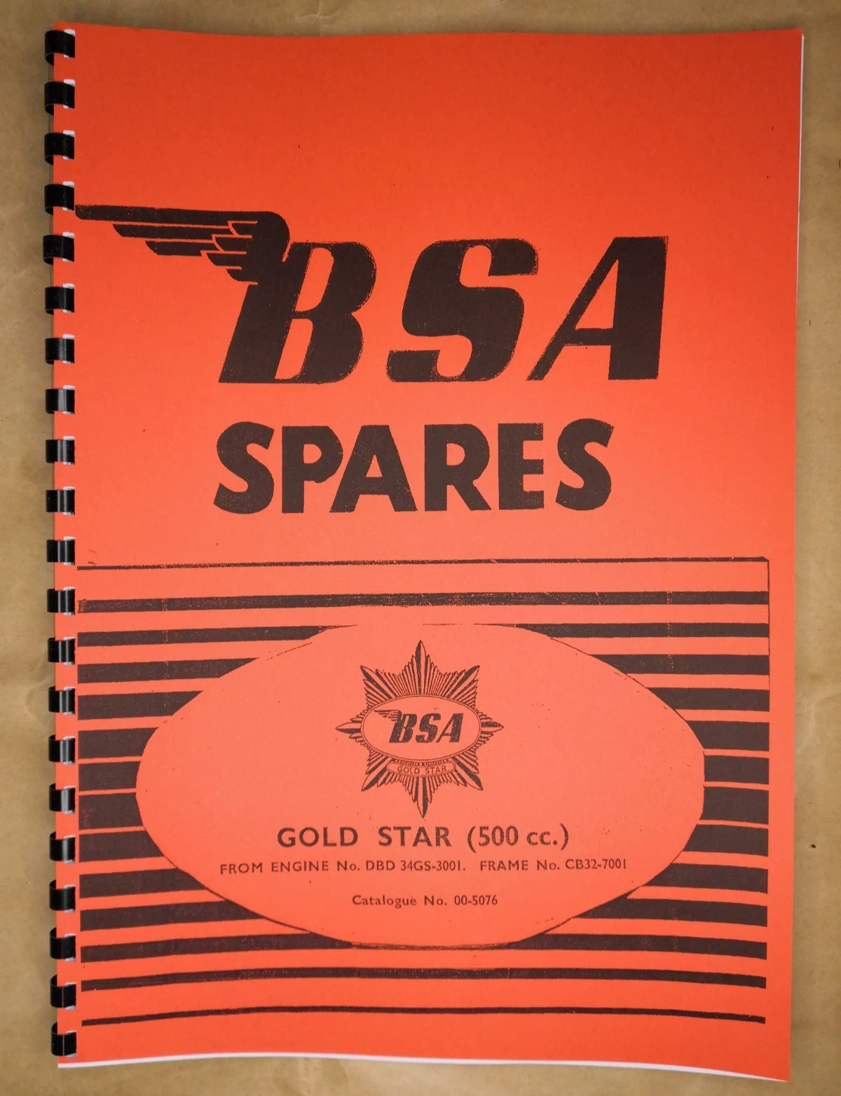 BSA DBD34 GOLD STAR & A10 RGS PARTS BOOK MANUAL 1960 00-5076 - BP46