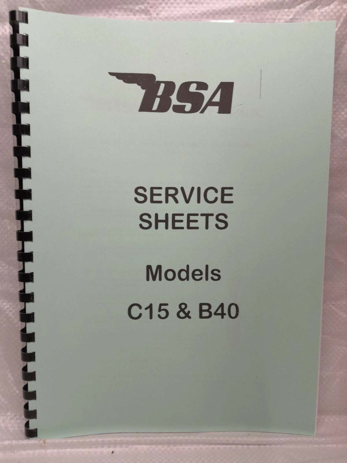 BSA Factory Service Sheets Set, Workshop Manual for C15 and B40 1958-1973 BW07