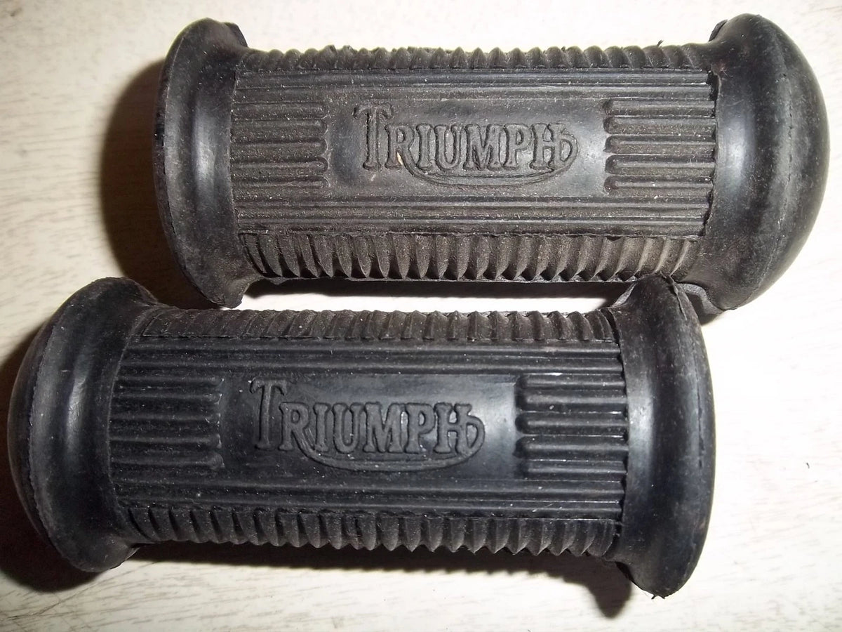 TRIUMPH P/U & EARLY UNIT F/REST RUBBER PAIR NF-0704 SCRIPT LOGO