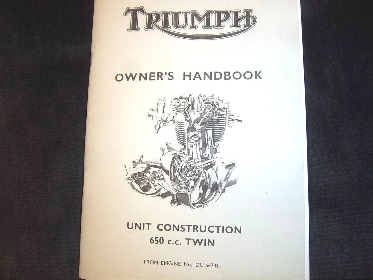 NEW Triumph T120 BONNEVILLE TR6 TIGER Owners Handbook 1968 TH49UKC 31/67