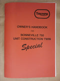Triumph T140D SPECIAL;BONNEVILLE Owners Handbook 1979 TH65 99-7234