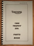 TRIUMPH TR25W PARTS BOOK MANUAL - 1968 - TP01