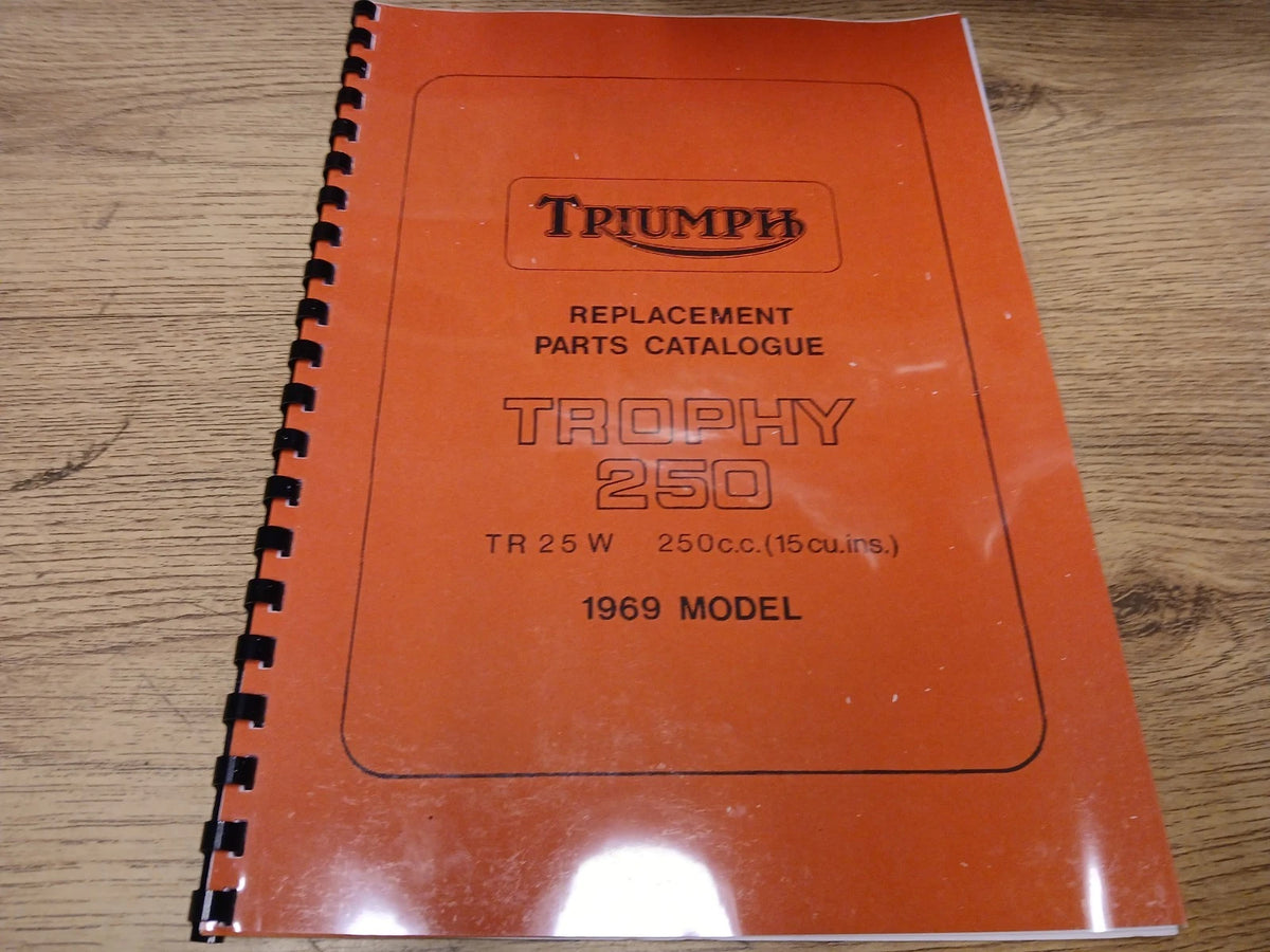 TRIUMPH TR25W TROPHY PARTS BOOK MANUAL - 1969 - TP02