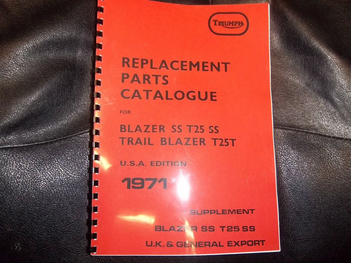 TRIUMPH T25T T25SS PARTS BOOK MANUAL 1971 - TP04 99-0949 USA & UK MODELS