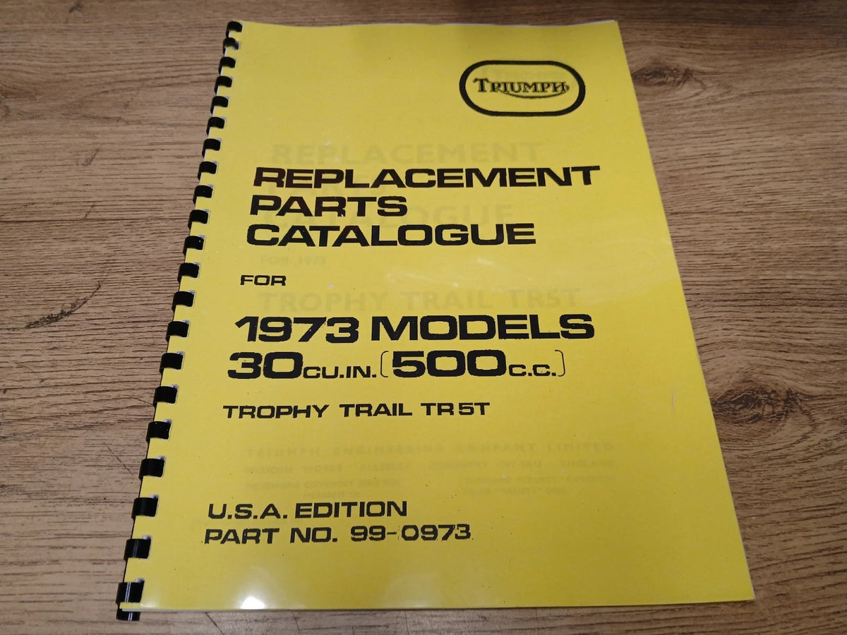TRIUMPH TR5T TROPHY TRAIL 500cc PARTS BOOK MANUAL - 1974 - TP06