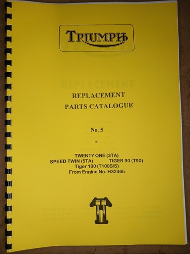 TRIUMPH 350 500 3TA, 5TA, T100 UNIT TWINS PARTS BOOK MANUAL #4 1961 TP12 722/61