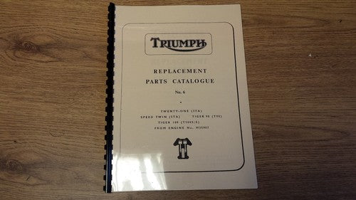 TRIUMPH 3TA T90 5TA T100 UNIT TWINS PARTS BOOK MANUAL NO.6 1965 TP14 930/64