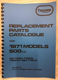 TRIUMPH T100R T100C UNIT TWINS PARTS BOOK MANUAL EXPORT & UK 1971 TP19 99-0934