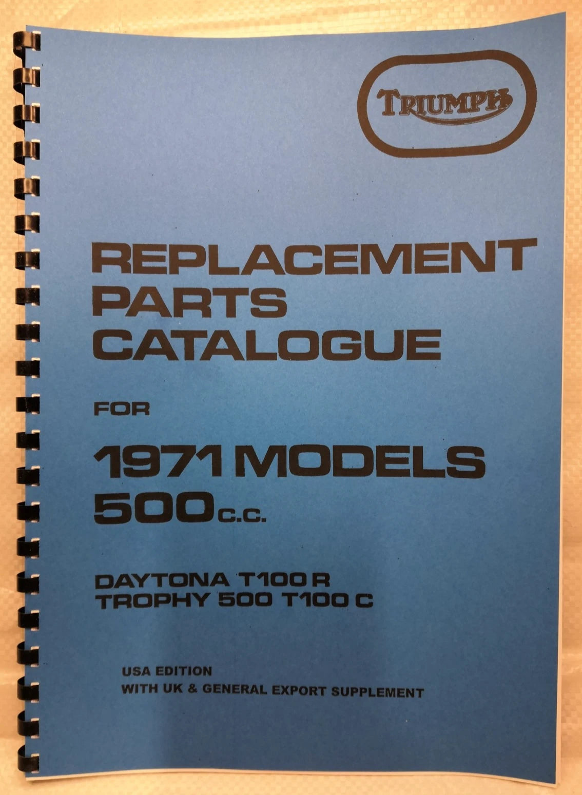 TRIUMPH T100R T100C UNIT TWINS PARTS BOOK MANUAL EXPORT & UK 1971 TP19 99-0934