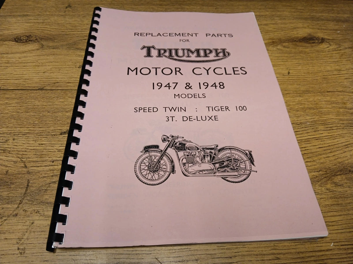 TRIUMPH 3T DELUX 5T SPEED TWIN T100 - PARTS BOOK MANUAL - 1947-48 - TP20A