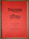 TRIUMPH 3T 5T SPEED TWIN T100 TIGER 100 PARTS BOOK MANUAL 1949 - TP21