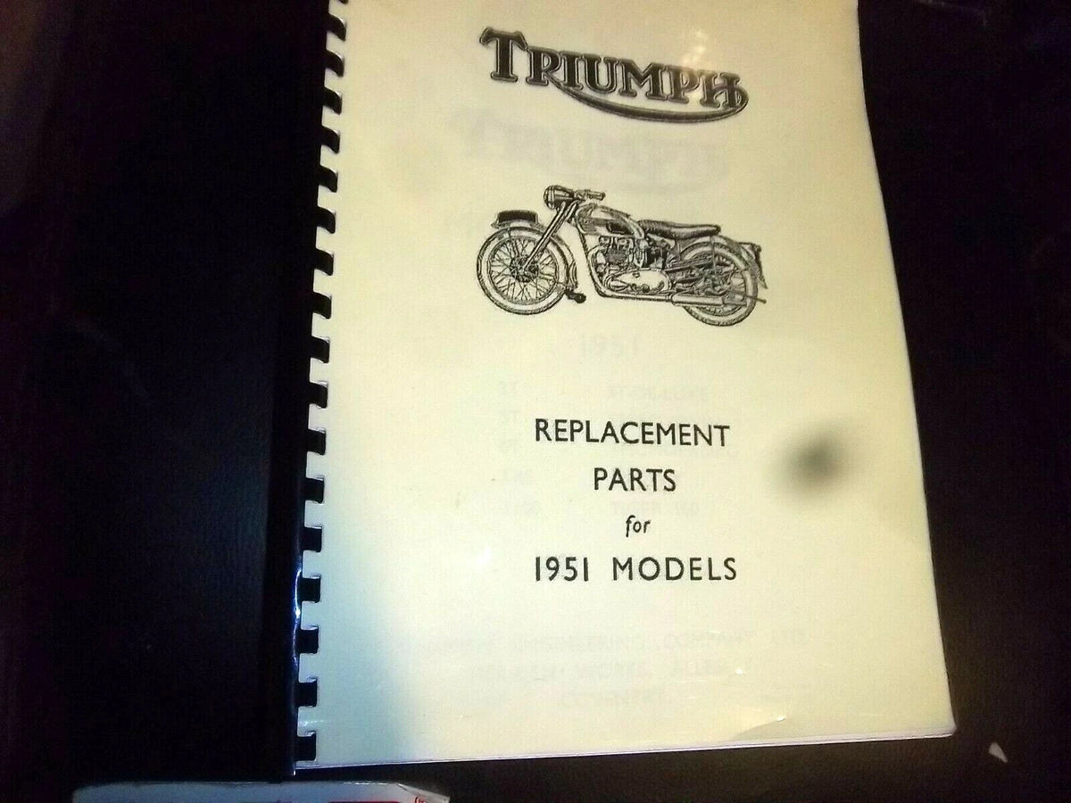 TRIUMPH PRE-UNIT TWINS PARTS BOOK MANUAL 1951 TP21C SPC-51
