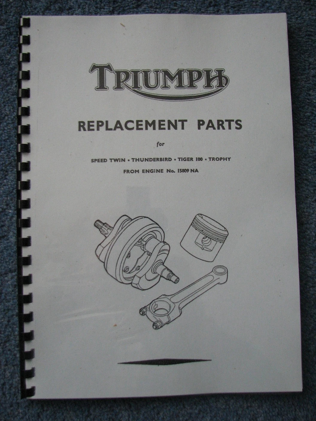 Triumph T100 - 5T - 6T - TR5 1952 500 & 650 P/Unit Twins Parts Manual Book TP21D