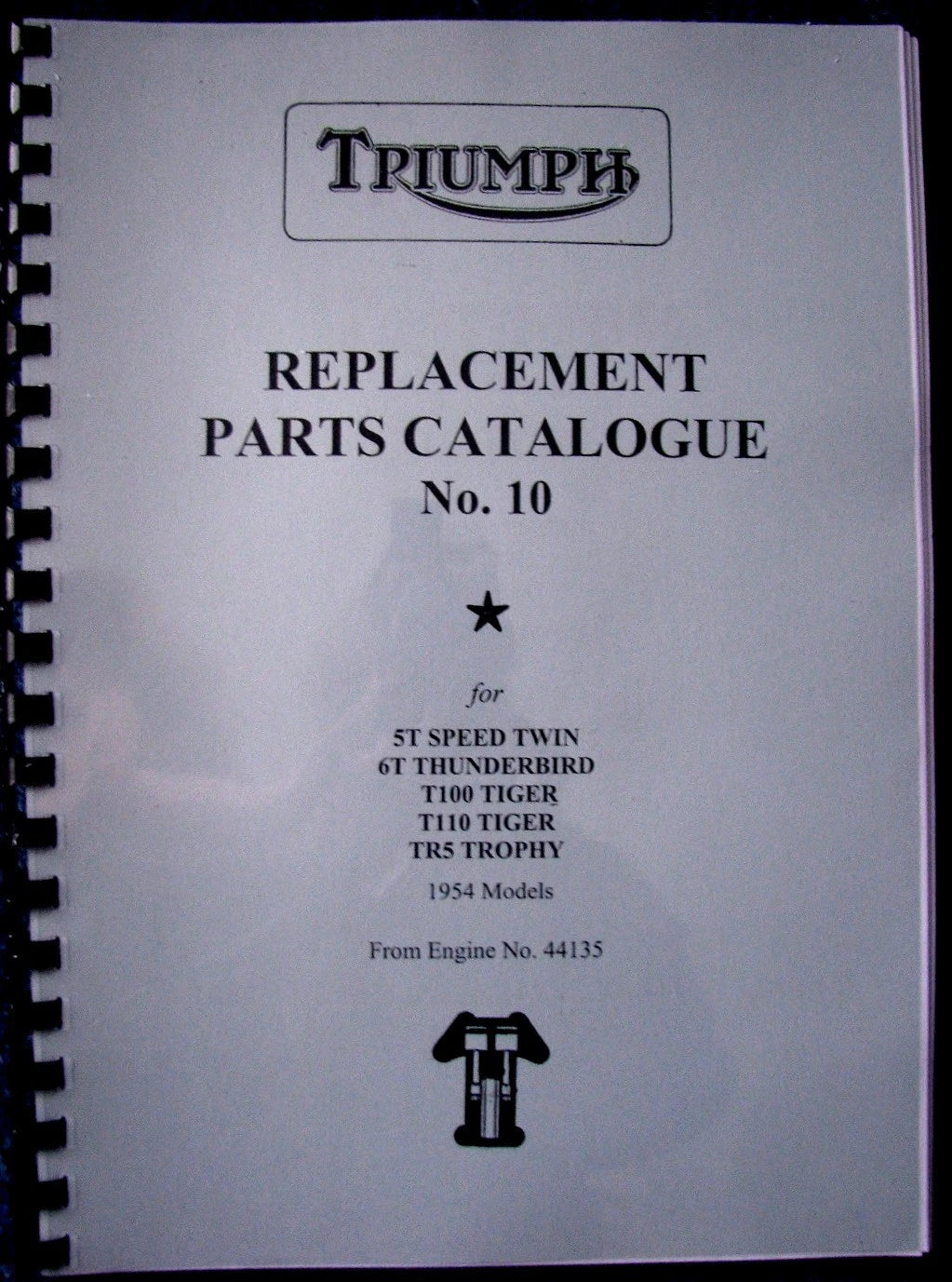 TRIUMPH 5T 6T T100 TR5 T110 PARTS BOOK MANUAL No.10 1954 - TP22