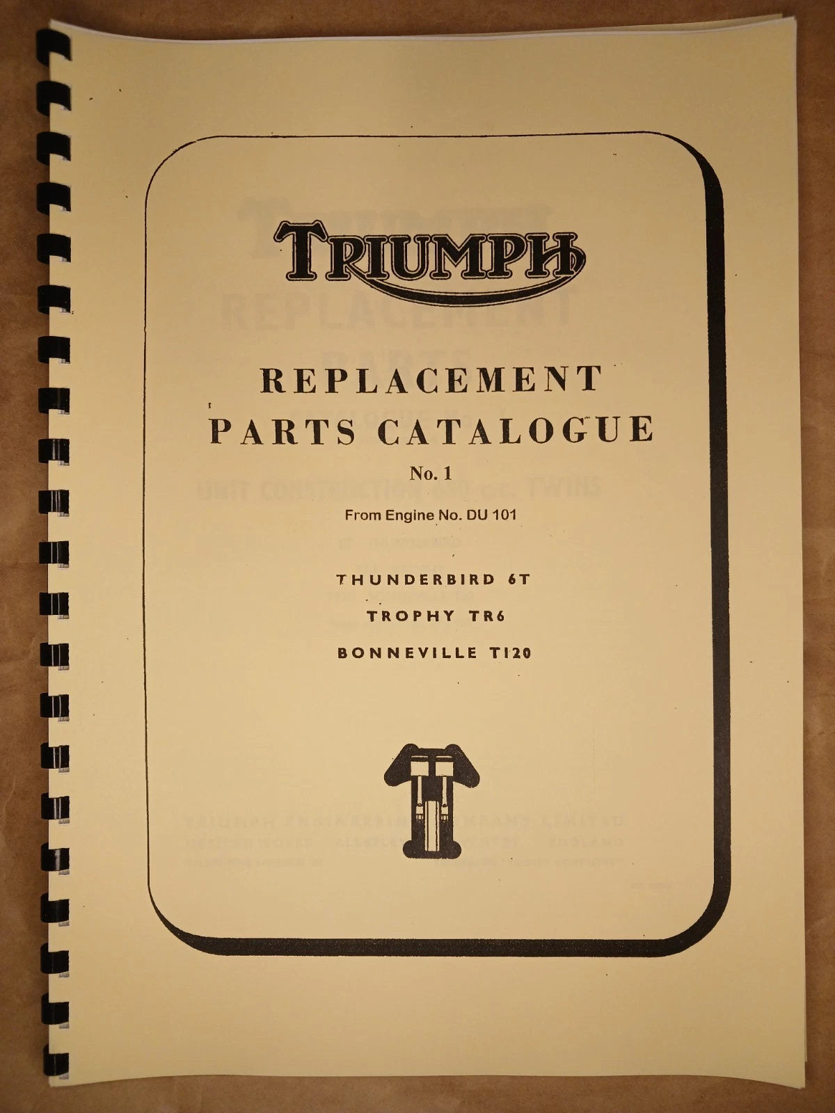 TRIUMPH 6T TR6 T120 PARTS BOOK MANUAL No.1 1963 - TP30 823/63