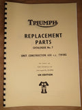 TRIUMPH 6T TR6 T120 BONNEVILLE UK SPEC PARTS BOOK MANUAL No.7 1969 - TP37 SPC9