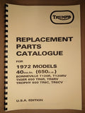 TRIUMPH T120R TR6R TR6C PARTS BOOK MANUAL 1972 - TP42 99-0953 USA MODELS