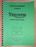 Triumph TRW Mark 2 499cc S.V. Twin 1952 Parts Book TP44
