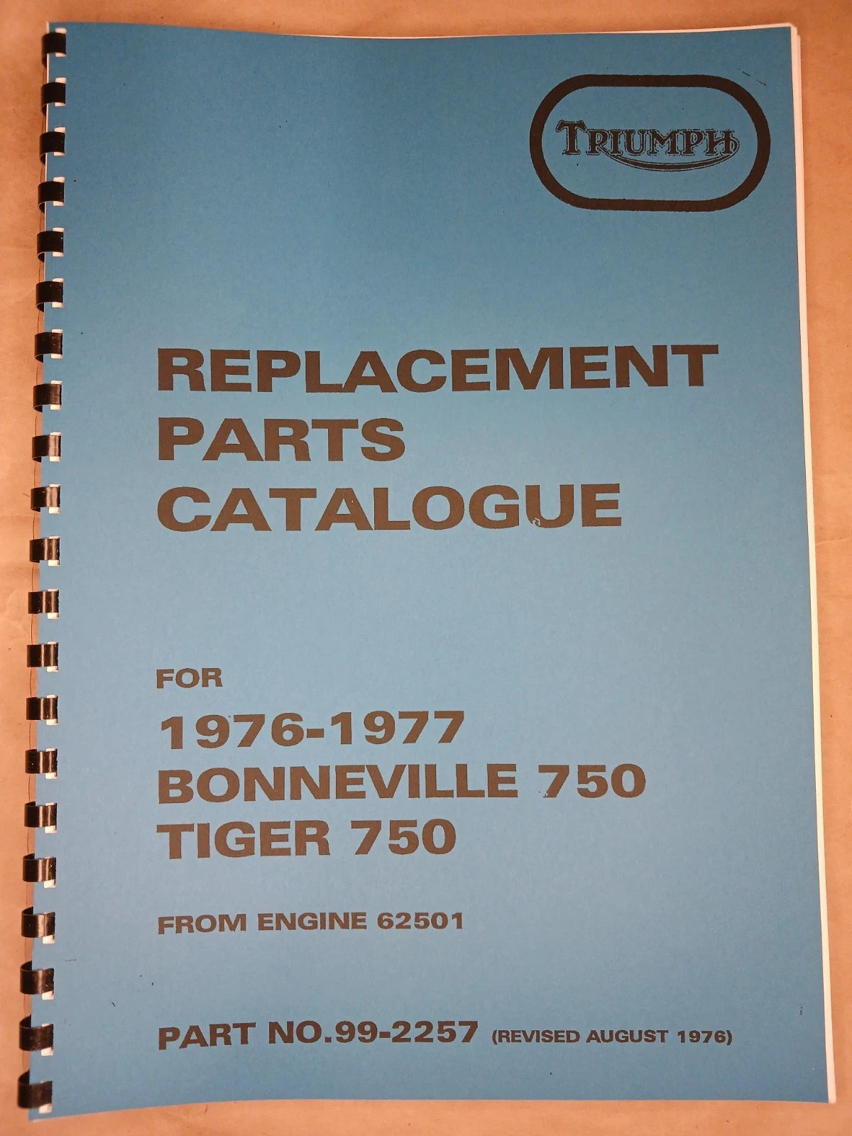 TRIUMPH TR7RV TIGER T140V BONNEVILLE PARTS BOOK MANUAL 1975/7 - TP48 99-2257